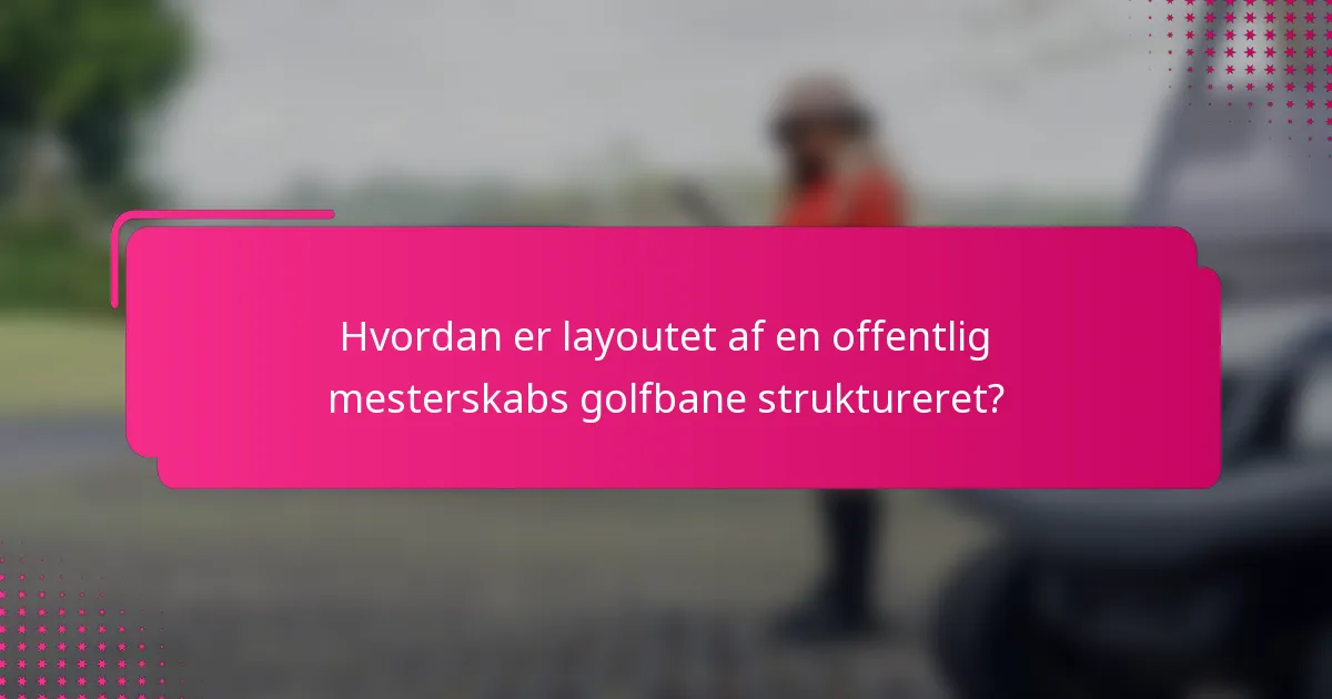 Hvordan er layoutet af en offentlig mesterskabs golfbane struktureret?